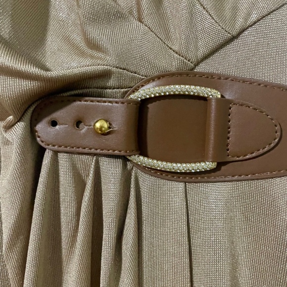 NEW Lauren Ralph Lauren Gold Foil-Print Jersey Dress Size 6 - Picture 4 of 7